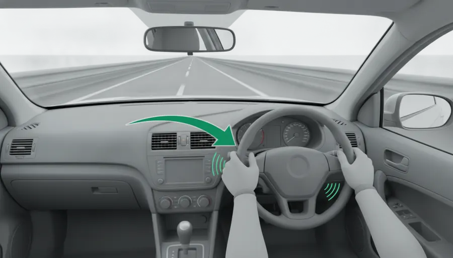 On a clear, safe road brake firmly once from ~30 mph — feel for pulling or judder