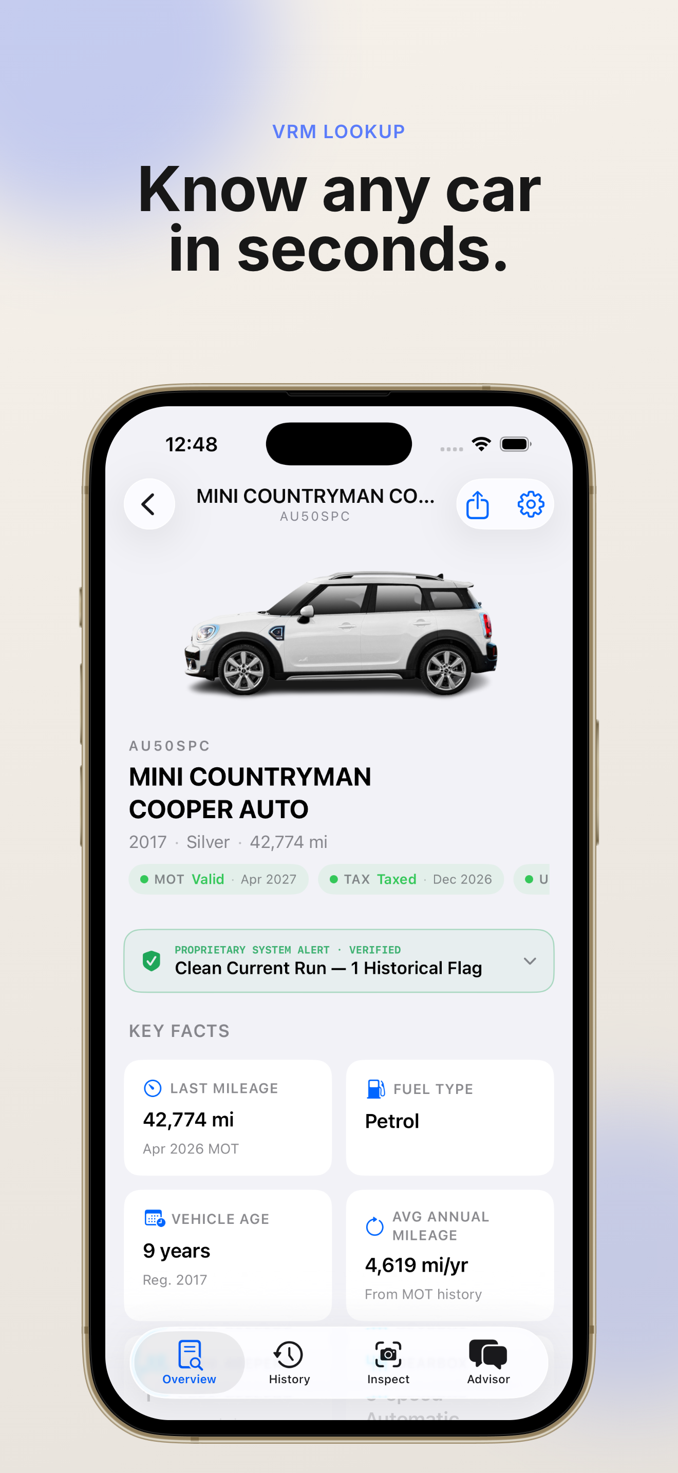 Know any car in seconds — MOT history and vehicle data